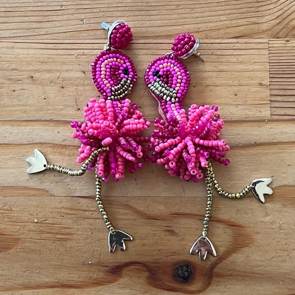 Dangly beaded & gold-tone beaded Earrings - Picture 1 of 6